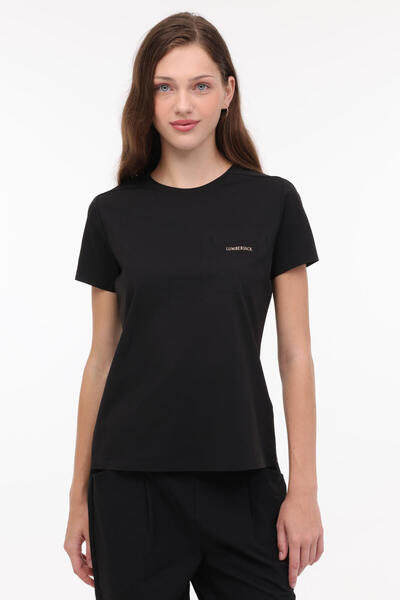 lumberjack WL DARLA 11BEF009 4FX Siyah Kadın Kısa Kol T-Shirt