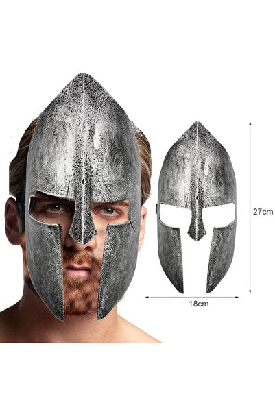 partidolu Halloween Plastik Arkadan Lastikli Ortaçağ Şövalye Gladyatör Maskes...