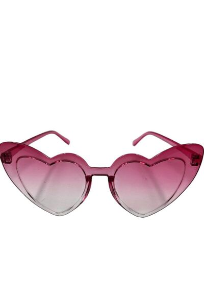 partidolu Sert Mika Üst Pembe Alt Beyaz Renk Kalp Şekilli Gözlük 1 Adet 13 x ...