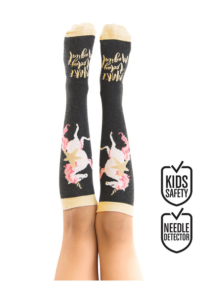 MSHB&G Unicorn Girls Knee Socks Black