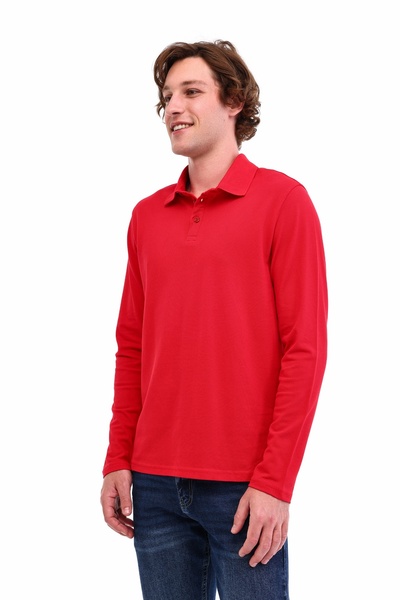 Kinetix Ανδρικό μακρυμάνικο μπλουζάκι MB SN329 UKOL POLO 5PR Claret Red