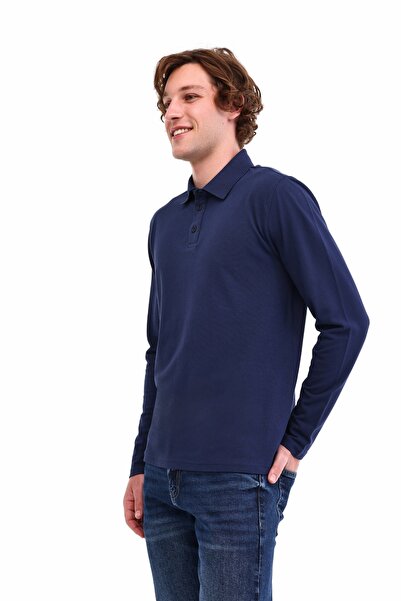 Kinetix Ανδρικό μακρυμάνικο μπλουζάκι MB SN329 UKOL POLO 5PR Navy Blue