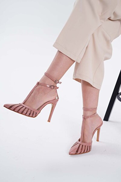 La Limar 10,5 cm somo лачени мрежести дамски токчета stletto