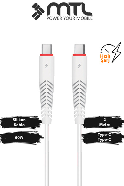 MTL 60W PD Type-C to Type-C Hızlı Şarj ve Data Kablosu 2 Metre MT2211