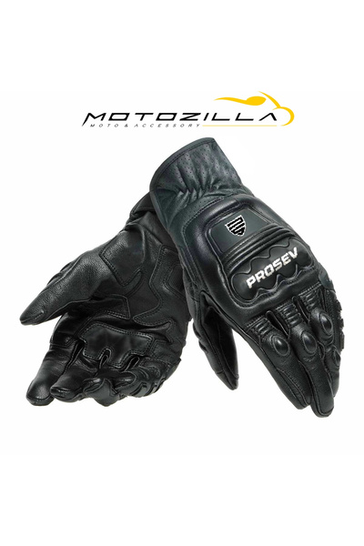 Prosev Gl60 Leather Motorcycle Gloves Black