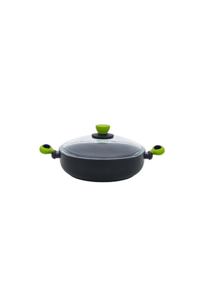 Leggno Colorgy Titanyum Sığ Pilav Tenceresi 24 cm Yeşil Kulp