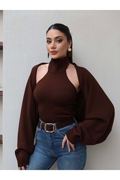 ESRAHELVACI Σετ Πλεκτών με Λεπτομέρεια Μπολερό