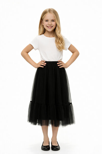 Ceylin Fashion Kız Çocuk Angel Astarlı Çift Kat Hayal Tüllü Etek CF-25014