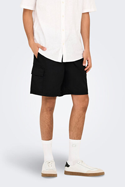 Only & Sons ONSKAL CARGO 0287 SHORTS Siyah Erkek Şort