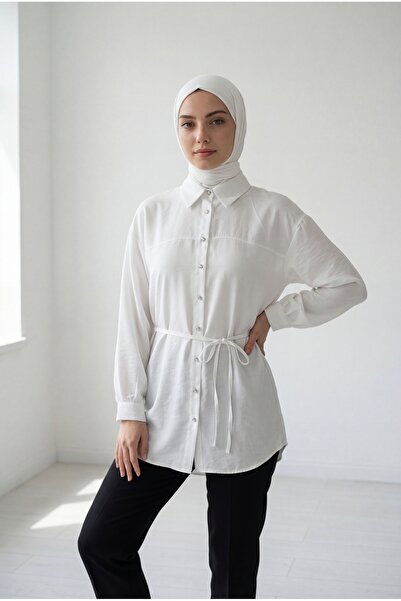 MİHRA STORE Πουκάμισο με λαμπερό ρόμπαλο και λεπτές λεπτομέρειες στο μανίκι -...