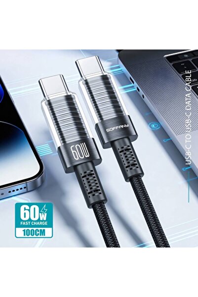 Soffany HM535 HM-535 60 W Type-C to Type-C Şarj & Data Kablosu