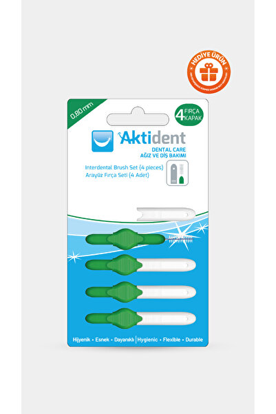 Aktident Arayüz 4'lü Fırça Seti 0,80mm Yeşil