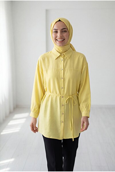 MİHRA STORE Πουκάμισο με λαμπερό ρόμπαλο και λεπτομέρειες στο μανίκι - ZN2094...