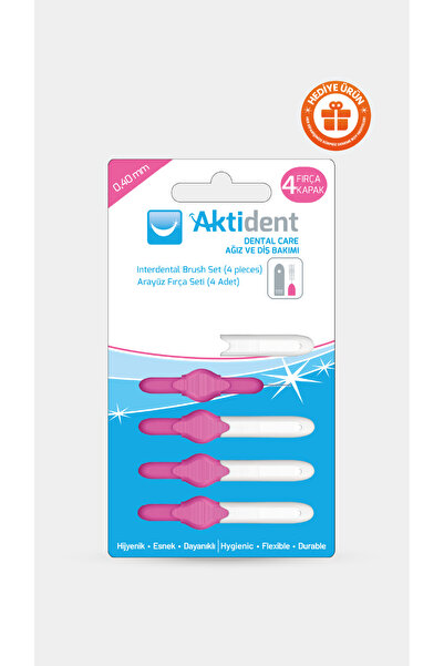 Aktident Arayüz Fırçası 0,40 mm Pembe 4'lü