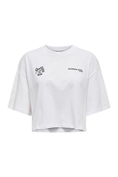 ONLY ONLSUE S/S SPORT TOP BOX Beyaz Kadın Kısa Kol T-Shirt