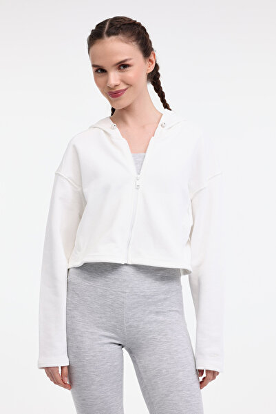 Lotto W-AYSA FULL ZIP 5FX Ekru Kadın Eşofman Üstü