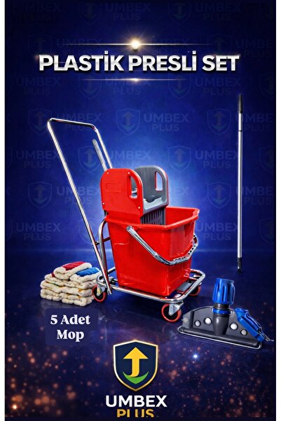 UMBEX PLUS UMBEX Tek Kovalı Krom Temizlik Arabası Ve Paspas Arabası Temizlik ...