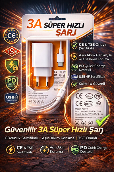 18W Hızlı Şarj Seti | Adaptör + Type-C Kablo BERABER | Şarj & Data