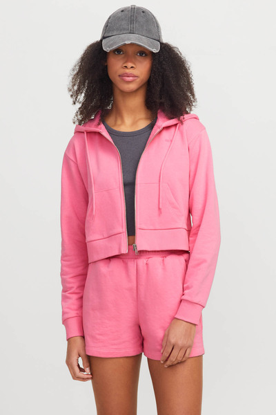 JJXX JXALFA REG LS EVERY LOGO Pembe Kadın Fermuarlı Sweatshirt