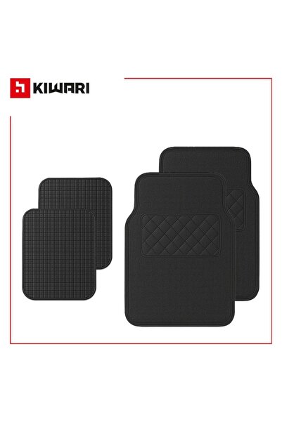 Kiwari Set de 4 covorașe auto Grip, universale, PVC, negre