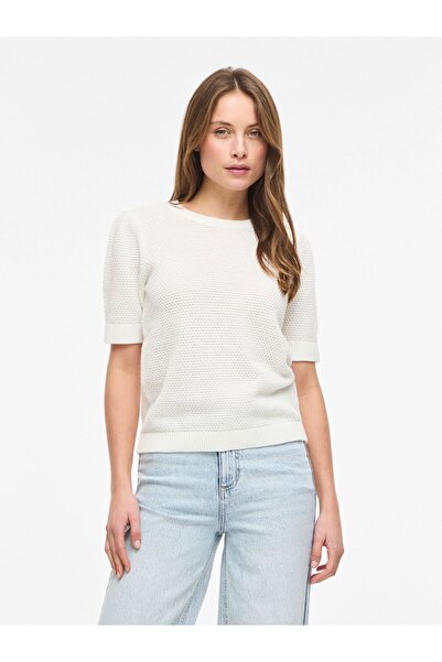 VILA Strickoberteil Kurzärmeliges