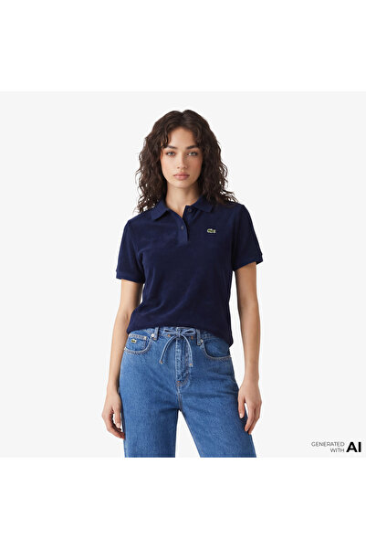 Lacoste Kadın Slim Fit Lacivert Polo