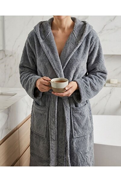 LUXURY Premium Unisex Microfiber Zigzag Design Bathrobe – Ultra Soft, Quick D...