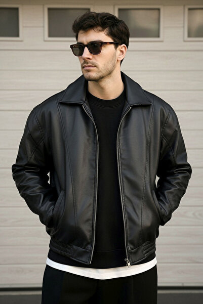 Delpino Oversize Comfortable Fit Leather Jacket