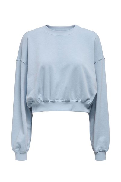 ONLY ONLBELLA L/S CROP O-NECK Mavi Kadın Sweatshirt