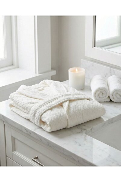 LUXURY روب حمام فاخر للجنسين بتصميم متعرج من الألياف الدقيقة - فائق النعومة، ...