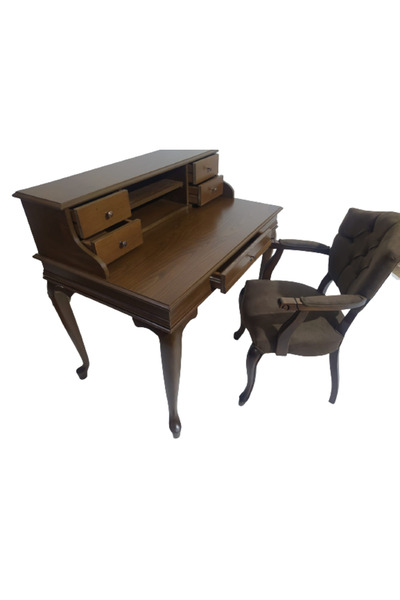 BENGİ TİCARET Çalışma Masa 18178 ST Klasik-Berjer Ceviz BabyFace Kumaş Aslan ...