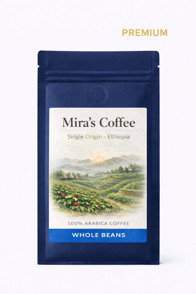 Mira's Coffee Ethiopia (Etiyopya) Coffee Beans 1000g 100% Arabica - Roasted C...