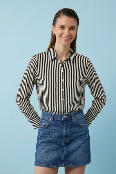 HAKKE Armürlü Çizgili Klasik GÖMLEK