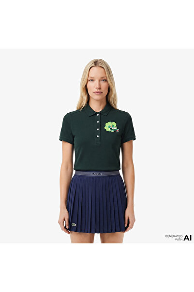 Lacoste Kadın Slim Fit Koyu Yeşil Polo