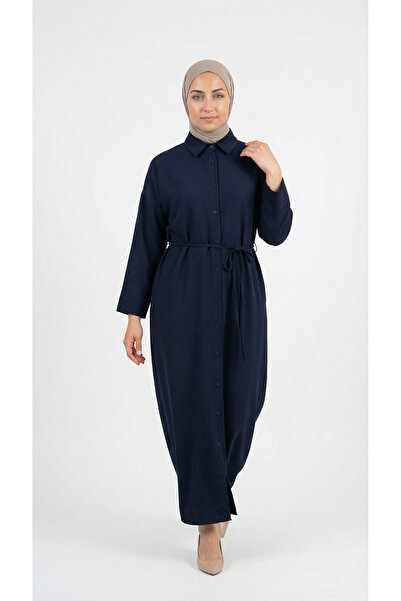 Nesrin Fake Cuff Dabıl Dress-TN017 Navy
