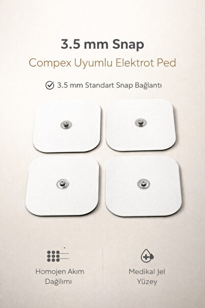 Fizyo 4'lü 5x5 Çıt Çıtlı Tens Elektrot Pedi, Rahat ve Güvenli Kullanım