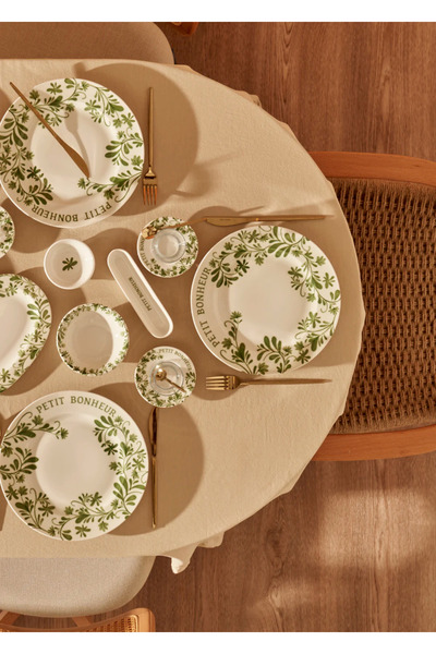 Bella Maison Petit Bonheur Porselen 44 Parça Yemek Ve Kahvaltı Takımı Yeşil