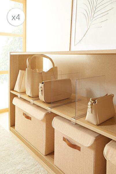 Ocean Home Textile 4-компонентен комплект прозрачни акрилни рафтове за чанти ...