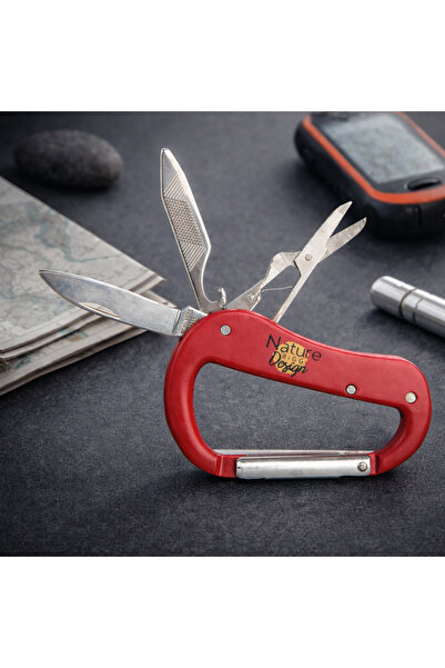 esdekor Design Koleksiyon Nature Çok Fonksiyonlu Karabiner Çakı 1 Adet Kamp/Ş...