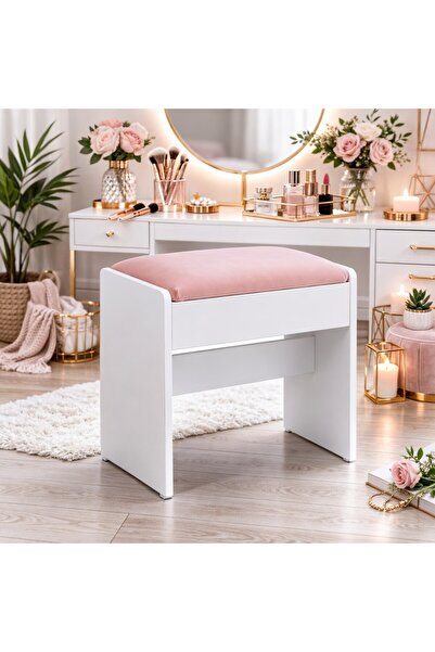 VASAGLE Taburet de toaletă tapițat cu catifea , picioare cu protecții, 29x45x...