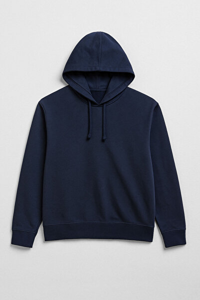 MARKAPIA Hanorac pentru bărbați cu glugă cu fleece în interior, albastru marin