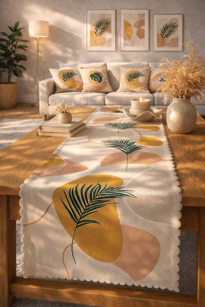 SasoHome Alergăr imprimat digital în culoarea pudră de artă modernă „Ultra Qu...