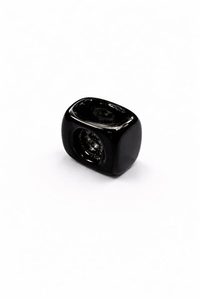Defne Silver Black Murano Glass Charm