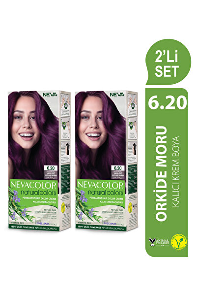 Neva Color Natural Colors 2'Lİ SET 6.20 ORKİDE MORU Kalıcı Krem Saç Boyası Seti