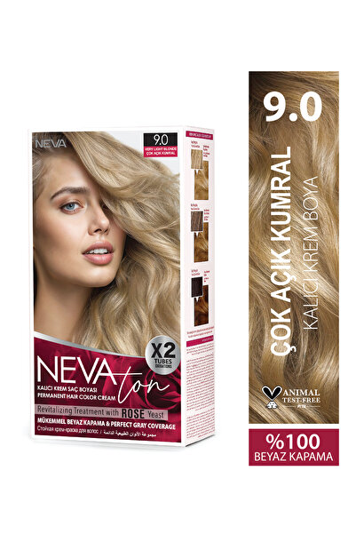 Nevaton 9.0 ÇOK AÇIK KUMRAL Kalıcı Krem Saç Boyası Seti (X2)