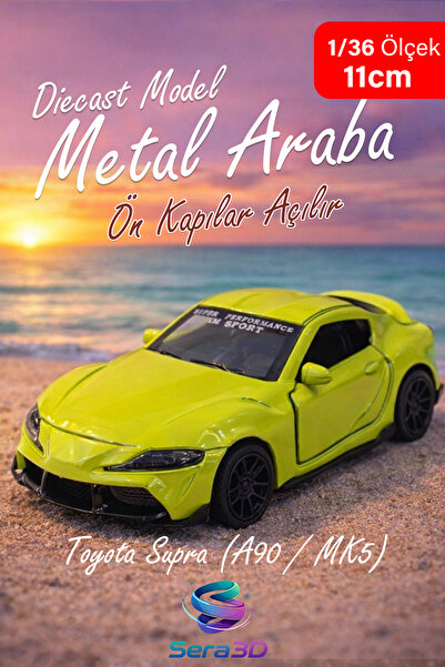 sera3d Lime Yeşil Spor Araba Modeli 1:36 Ölçek Metal Diecast Oyuncak – Açılır...