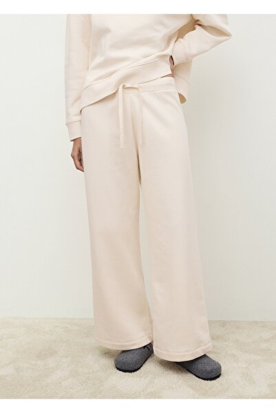 MANGO Woman Pamuklu dökümlü uzun pantolon