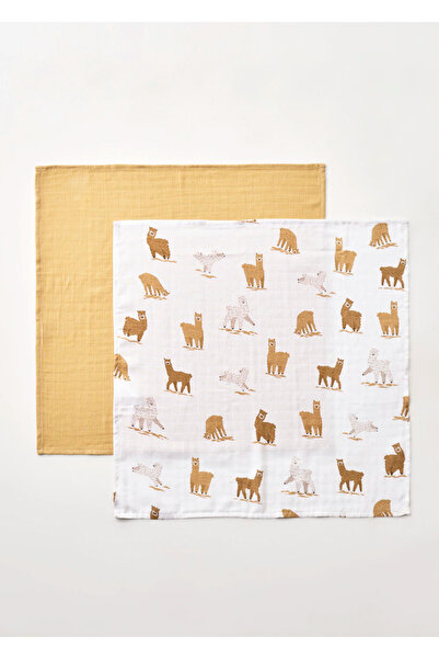 Bella Maison Alpaca Müslin Örtü Seti 2'li Bej (64x64 cm)