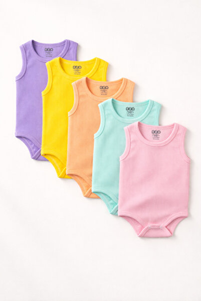 EFU BABY 5-Piece 100% Cotton Piece Thick Strapped Ribbed Knit Baby Girl Under...