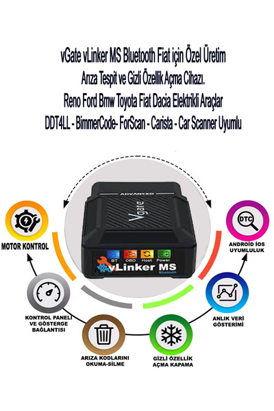 Vgate VLİNKER MS Arıza Tespit Cihazı İos Android